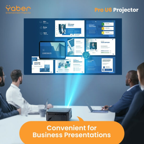 Yaber PRO U6 Entertainment Projector , 850 ANSI Lumens, Android TV 9.0, 5W X 2 Hi-Fi Stereo Speaker