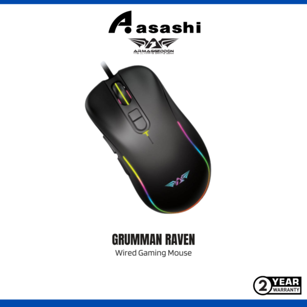32a63e6671eedbbf2715c4bb779faa8f.png Armaggeddon Raven III RGB / RAVEN-III STEALTH RGB / Grumman Raven V RGB Wired Gaming Mouse