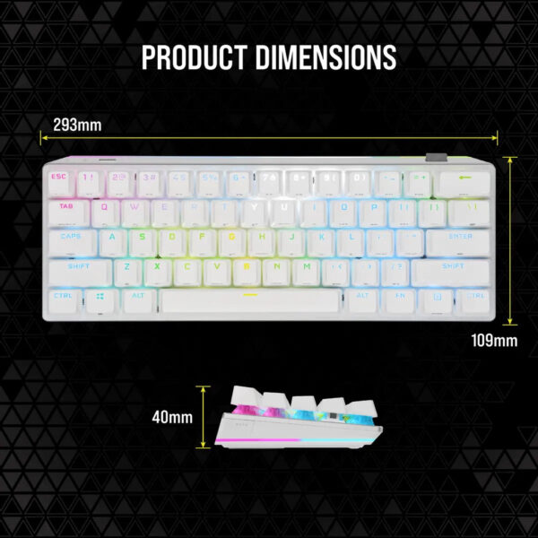 Corsair K70 PRO MINI WIRELESS RGB 60%, CHERRY MX Red CH-9189010-NA / CH-9189110-NA