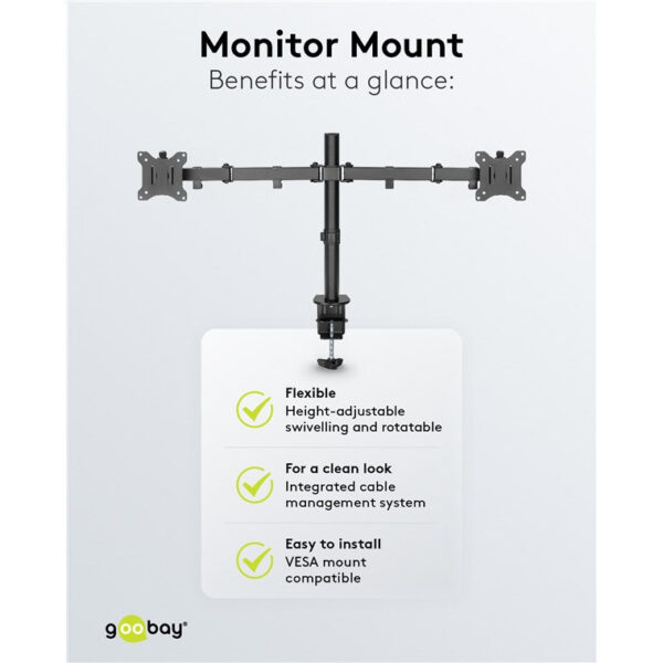 Goobay 32 Inch Monitor Mount/bracket Single Flex 58528 / Dual Flex 58529 for 17''-32''