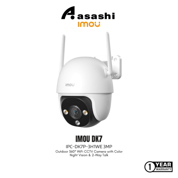 IMOU DK7 IPC-DK7P-3H1WE 3MP Outdoor 360° WiFi CCTV Camera with Color Night Vision & 2-Way Talk, IP66