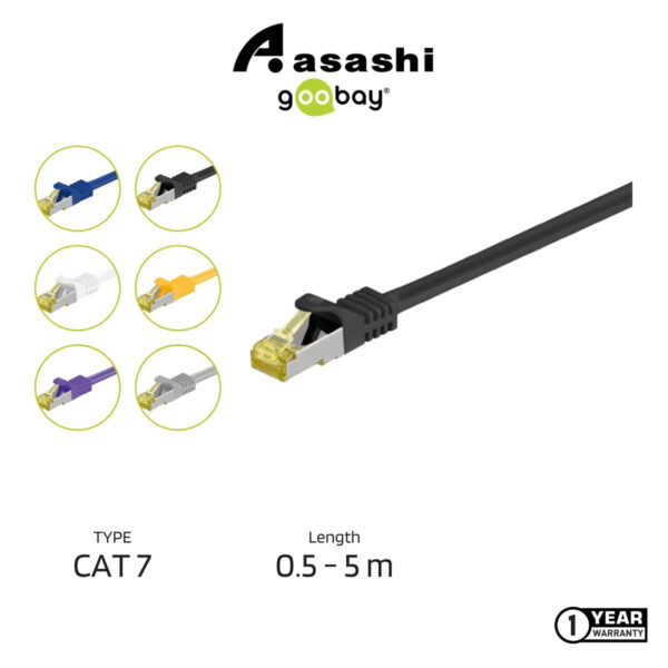 Goobay CAT 7 S/FTP PIMF RJ45 LSZH, LAN CABLE, PATCH CABLE - (1m - 5m)