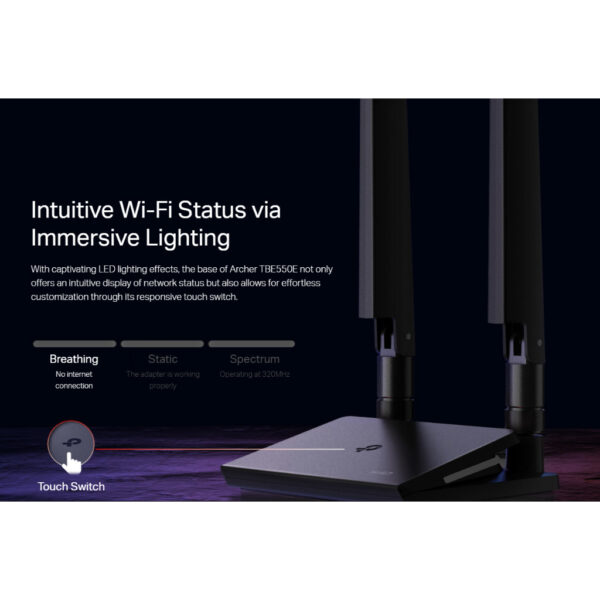 TP-Link Archer TBE550E BE9300 Tri-Band Wi-Fi 7 Bluetooth PCI Express Adapter