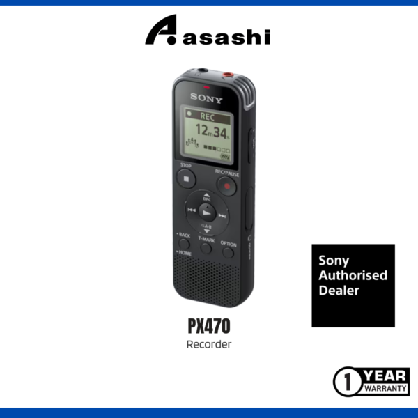 Sony 4GB PX470 PX Series MP3 Digital Voice IC Recorder ICD-PX470