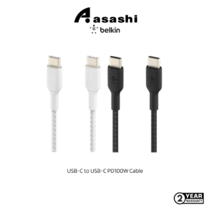 Belkin CAB014bt2MBK BOOST CHARGE Braided USB-C to USB-C PD100W Cable 2m/3m Black/White CAB014bt