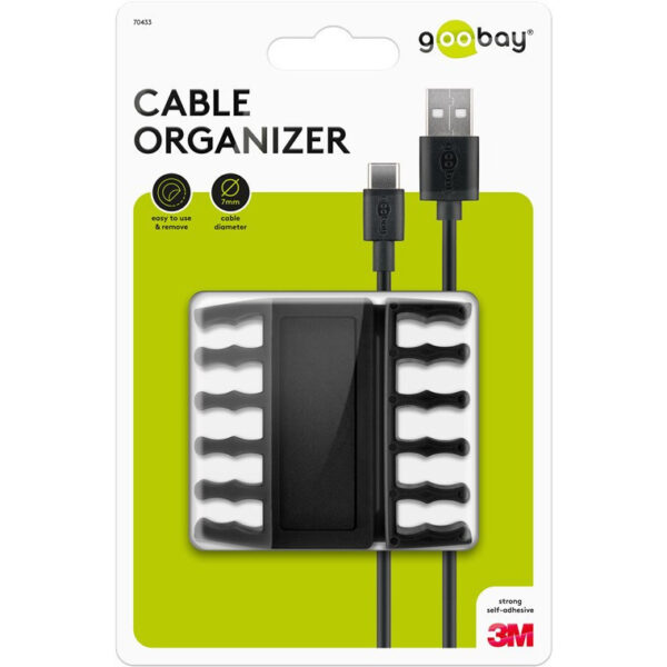 Goobay Cable Management 5 Slots Plastic 2pcs - Black 70433