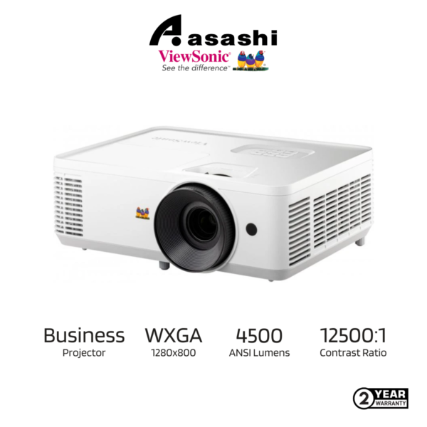 VIEWSONIC PA700W 4,500 ANSI Lumens WXGA (1280x800p)  Business & Education Projector​ with Contrast Ratio: 12500:1