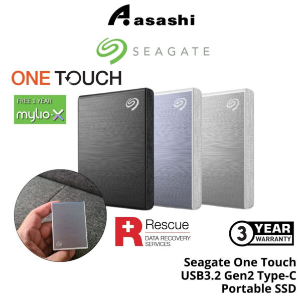 Seagate One Touch USB3.2 Gen2 Type-C Portable SSD - (Up to 1030MB/s Read Speed)