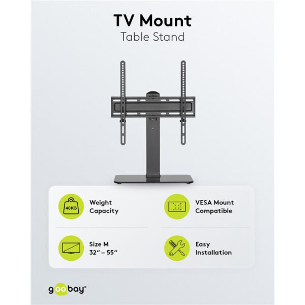 Goobay TV Stand Basic Fix Mono (32"-55") 58524 - Black