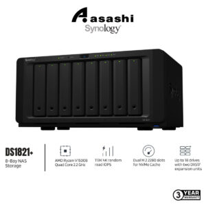 837b888e08c09f063993123305865862.jpeg Synology DS1821+ 8-Bay NAS Storage (AMD Ryzen V1500B Quad Core 2.2 GHz, 4GB D4 ECC, 4 x GbE LAN)