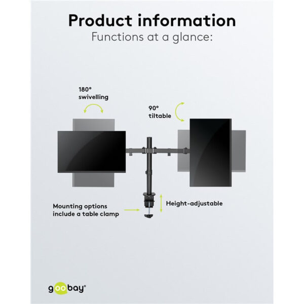 Goobay 32 Inch Monitor Mount/bracket Single Flex 58528 / Dual Flex 58529 for 17''-32''