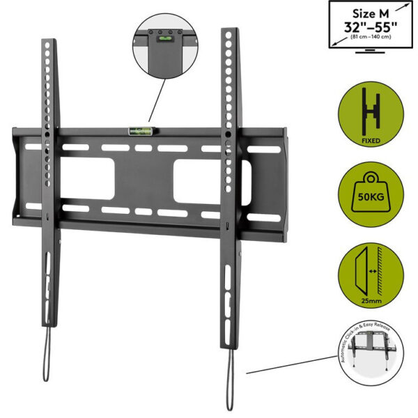Goobay WH FIXED Pro TV Wall Mount M (32"-55") 49890 / L (37"-70") 49891 / XL (43"-100") 49892 - Black