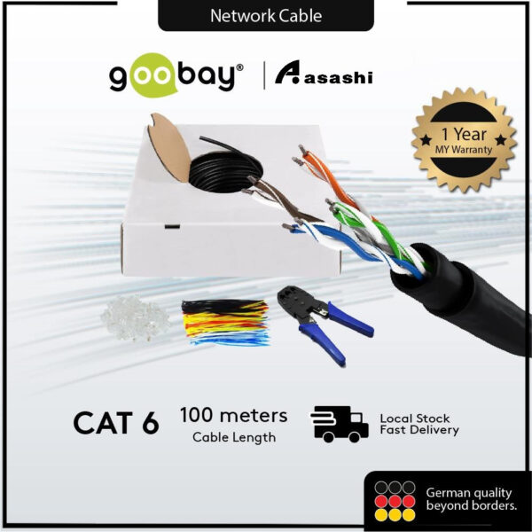 Goobay LAN CAT 6 OUTDOOR SOLID U/UTP CCA Set 94398 94399