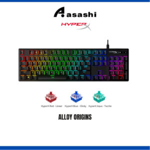 HyperX Alloy Origins RGB Gaming Keyboard - HX (US Layout) (HX- KB6RD/AQ/BLX-US)-US (Red/Aqua/Blue)