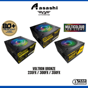 a33a67dcc8baa43dcca8b15572503a4c.png Armaggeddon Voltron Bronze 235FX 235W / 300FX 300w / 350FX 350W Power Supply (3 Years Warranty)