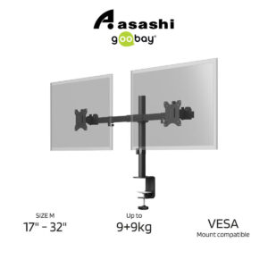 a4e5f69be527d9d07be3e0a5ff3fceeb.jpeg GOOBAY Desk mount 2 monitors, rod, 17"-32", black 59394