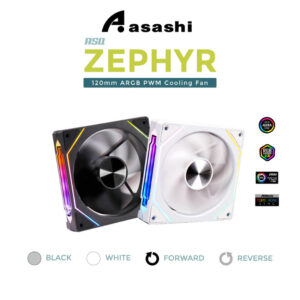 a6422f0c9cd8e0c40cc14c46fe7edaae-1.jpeg Slevflow ASQ Zephyr PWM aRGB 12cm Fan (Forward/Reverse)