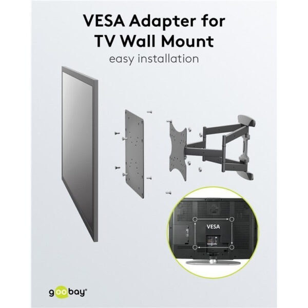 Goobay WH TV VESA Adapter for TV Wall Mount (Max: 200x200) 63267