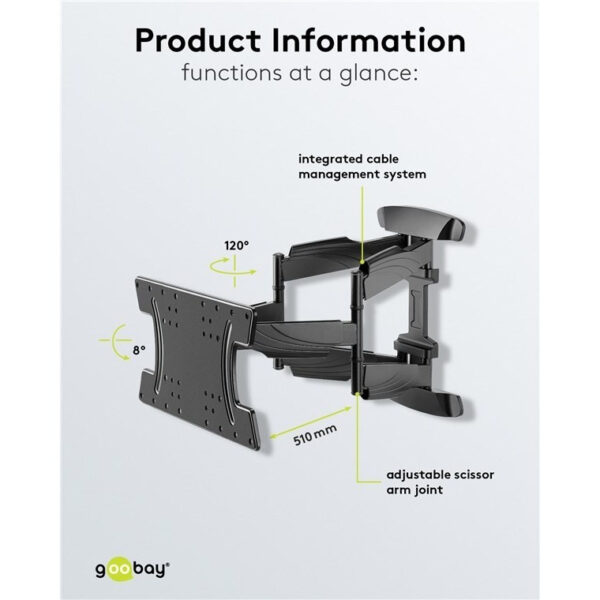 Goobay WH FULLMOTION OLED TV Wall mount L (32-65") 49956 - Black
