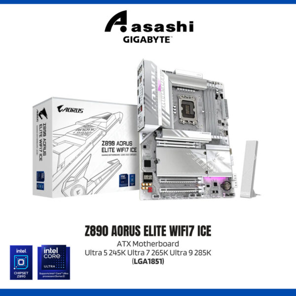 GIGABYTE Z890 AORUS ELITE WIFI 7 ICE (LGA1851) ATX Motherboard Ultra 5 245K Ultra 7 265K Ultra 9 285K