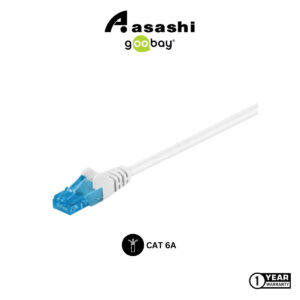 Goobay CAT 6A Patch Cable, LAN Cable U/UTP RJ45 (LSZH) - White - 1M, 2M, 3M, 5M (White)