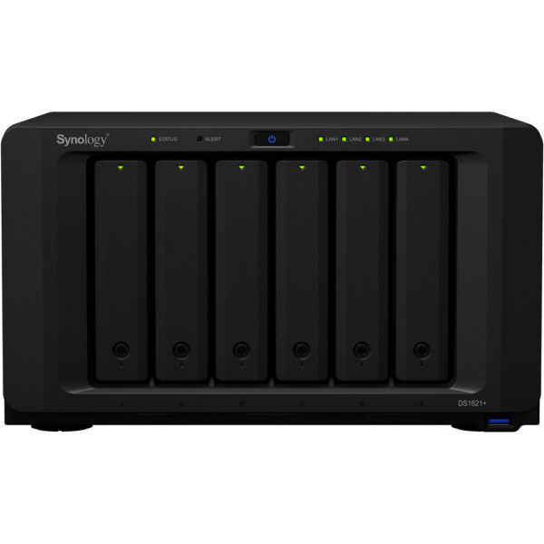 Synology DS1621+ 6-Bay NAS Storage (AMD Ryzen V1500B Quad Core 2.2 GHz, 4GB D4 ECC, 4 x GbE)