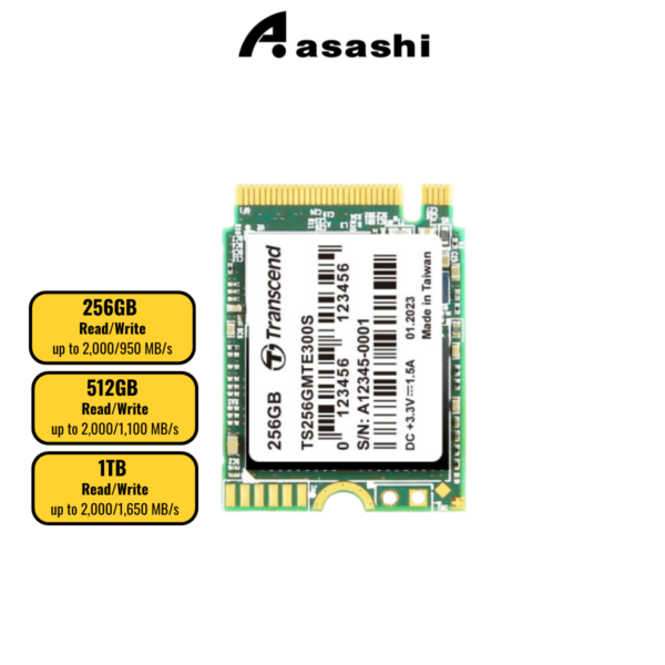 Transcend MTE300S 256GB / 512GB / 1TB M.2 2230 PCIE Gen3 x4 NVMe SSD