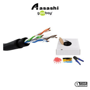 Goobay CAT 6 Outdoor Network Cable Set, U/UTP CU, black (100mm & 305mm) 55440 55441