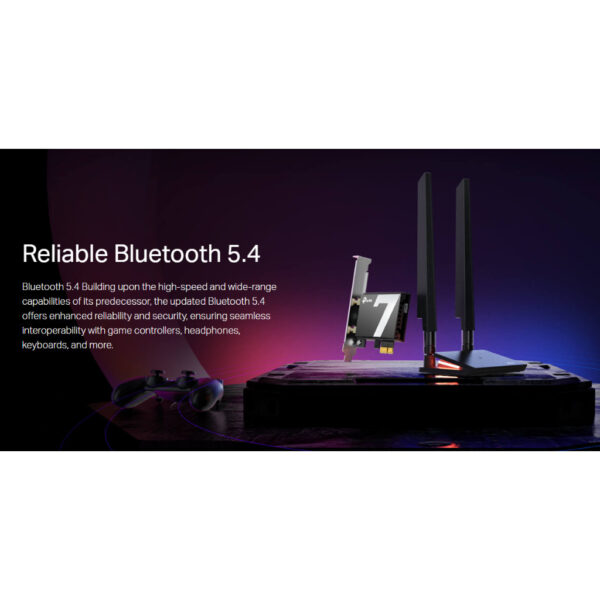 TP-Link Archer TBE550E BE9300 Tri-Band Wi-Fi 7 Bluetooth PCI Express Adapter