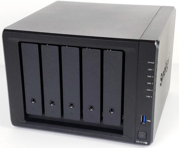 Synology DS1019+ 5-Bay NAS Storage (Intel Celeron J3455 Quad Core 1.5 GHz, 8GB DDR3L, 2 x GbE)