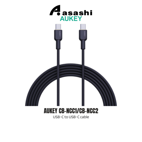 Aukey CB-NCC1 / CB-NCC2 Circlet 60W Nylon braided USB-C to USB-C cable
