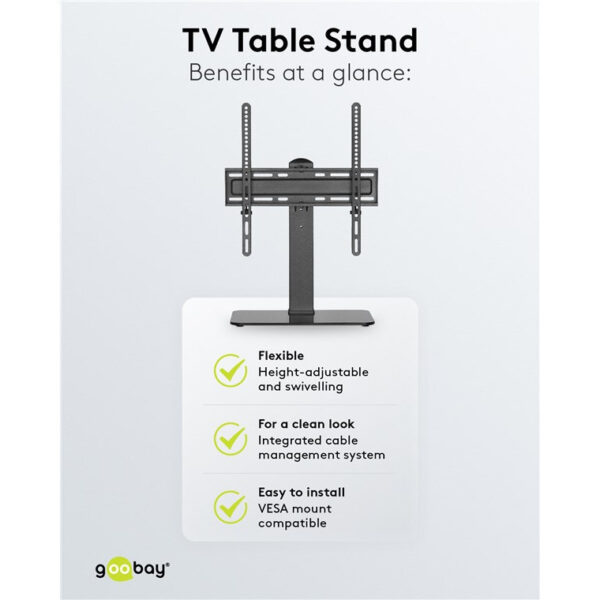Goobay TV Stand Basic Fix Mono (32"-55") 58524 - Black