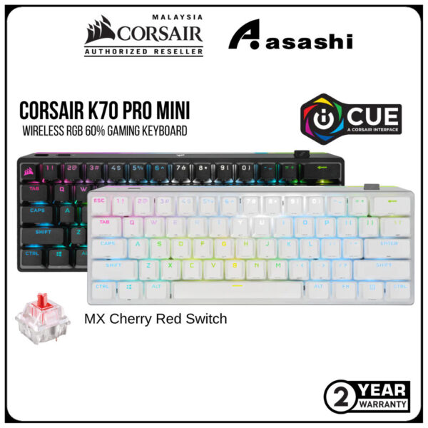 Corsair K70 PRO MINI WIRELESS RGB 60%, CHERRY MX Red CH-9189010-NA / CH-9189110-NA