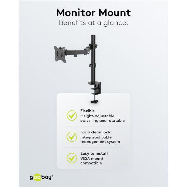 Goobay 32 Inch Monitor Mount/bracket Single Flex 58528 / Dual Flex 58529 for 17''-32''