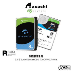 Seagate Skyhawk AI 3.5" Surveillance HDD - 7200RPM/ 256MB 5Yrs+3Yrs Rescue