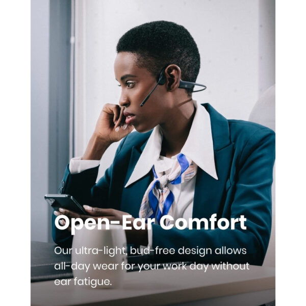 SHOKZ OpenComm 2 Bone Conduction Open-Ear Bluetooth Headset With Noise-Canceling Microphone