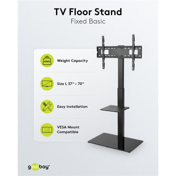 Goobay TV Floor Stand Basic L (37"-70") - Black 58526