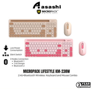 Micropack Lifestyle 2.4G+Bluetooth Wireless Keyboard And Mouse Combo KM-238W