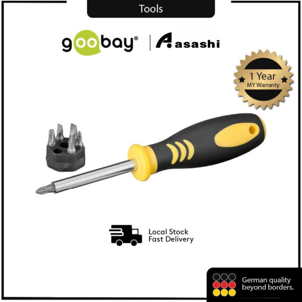Goobay FIXPOINT Screwdriver with Magnetic Bit-Holder 77095
