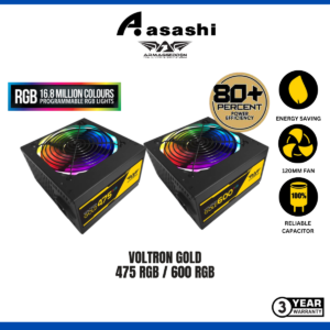 e464fc169b26bba14bf3950ae8cec6c8.png Armaggeddon Voltron Gold 475 RGB 475W / Voltron Gold 600 RGB 600W Power Supply (3 Years Warranty)