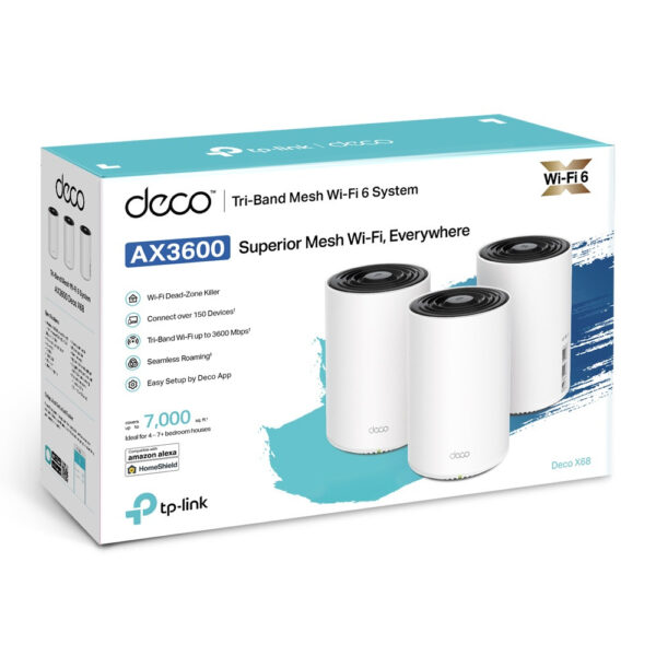Tp-Link Deco X68 2 Packs / 3 Packs AX3600 Whole Home Mesh WiFi 6 System