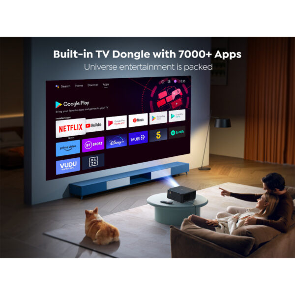 Yaber K2S Entertainment Projector Android 9.0 with Build-in TV Dongle, 1080P FHD, 800 ANSI Lumens