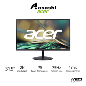 Acer SA322QU A | SA322QUA 31.5" IPS 75Hz 2K HDR10 Ultra Slim Monitor (HDMIx2/ DP/ AUXO) Free-Sync Built-in SPK