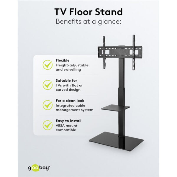 Goobay TV Floor Stand Basic L (37"-70") - Black 58526
