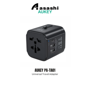AUKEY PA-TA01 PA-TA04 Universal Travel Adapter With USB-C and USB-A Ports - Black/White (AUKEY MALAYSIA)