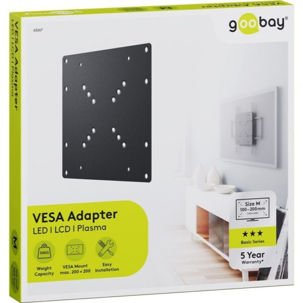 Goobay WH TV VESA Adapter for TV Wall Mount (Max: 200x200) 63267