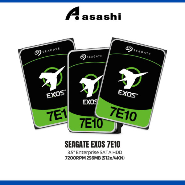 Seagate Exos 7E10 4TB / 6TB / 8TB 3.5" Enterprise SATA HDD - 7200RPM 256MB (512e/4KN)