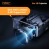 Yaber PRO U6 Entertainment Projector , 850 ANSI Lumens, Android TV 9.0, 5W X 2 Hi-Fi Stereo Speaker
