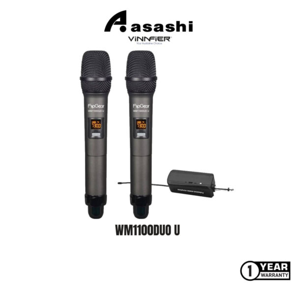 Vinnfier WM1100DuoU Professional UHF Wireless Microphone with Audio