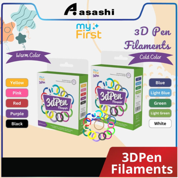 MyFirst 3dPen Filaments 5 Colors Mega Pack For myFirst 3dPen/3dPen Dolphin - Cold / Warm